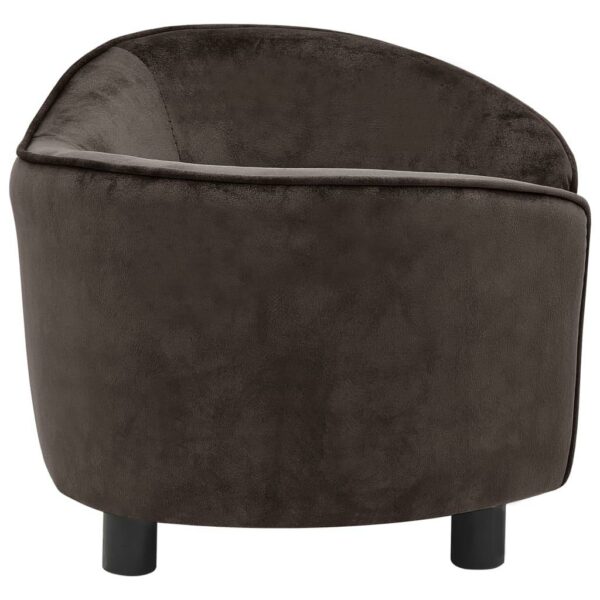 vidaXL Dog Sofa Brown 27.2"x19.3"x15.7" Plush - Image 5