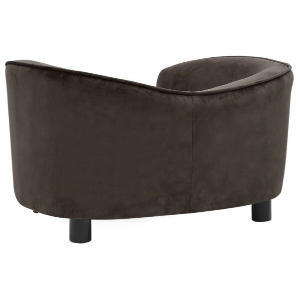 vidaXL Dog Sofa Brown 27.2"x19.3"x15.7" Plush - Image 6