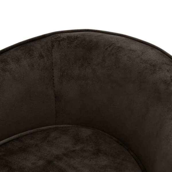 vidaXL Dog Sofa Brown 27.2"x19.3"x15.7" Plush - Image 7