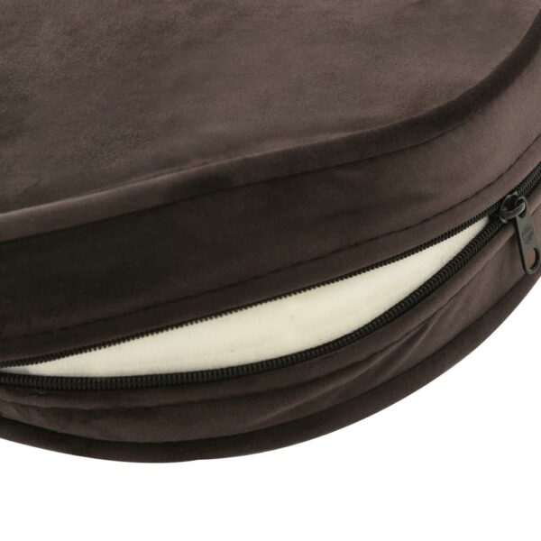 vidaXL Dog Sofa Brown 27.2"x19.3"x15.7" Plush and Faux Leather - Image 8