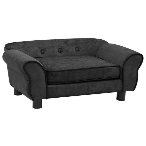 vidaXL Dog Sofa Dark Gray 28.3"x17.7"x11.8" Plush - Image 2