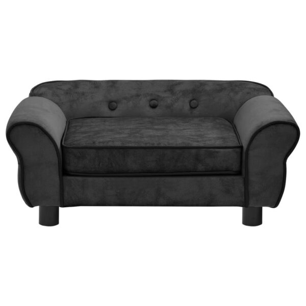 vidaXL Dog Sofa Dark Gray 28.3"x17.7"x11.8" Plush - Image 3