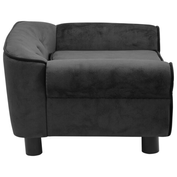 vidaXL Dog Sofa Dark Gray 28.3"x17.7"x11.8" Plush - Image 4