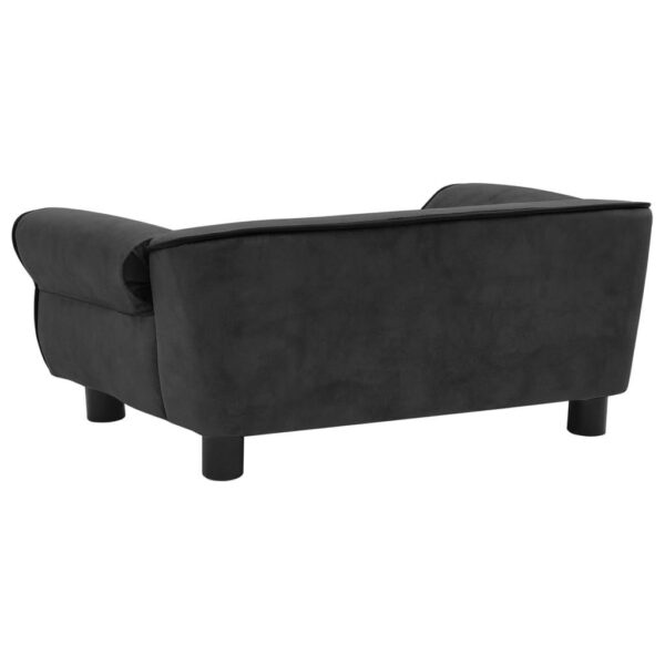 vidaXL Dog Sofa Dark Gray 28.3"x17.7"x11.8" Plush - Image 5