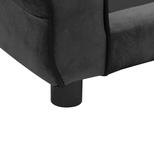 vidaXL Dog Sofa Dark Gray 28.3"x17.7"x11.8" Plush - Image 8