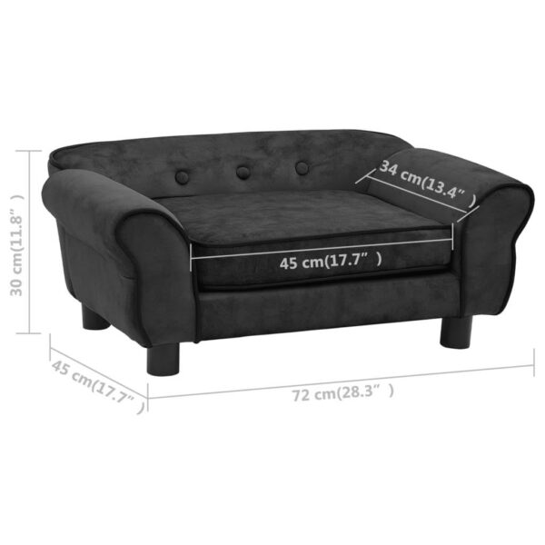 vidaXL Dog Sofa Dark Gray 28.3"x17.7"x11.8" Plush - Image 10