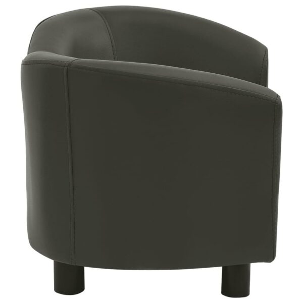 vidaXL Dog Sofa Dark Gray 26.4"x16.1"x15.4" Faux Leather - Image 4