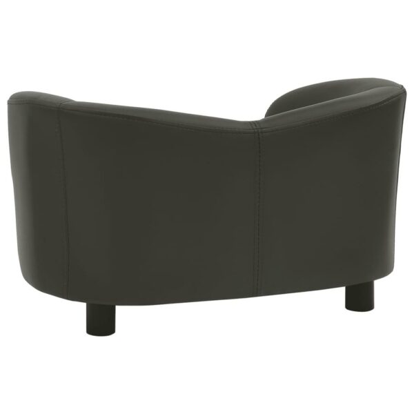 vidaXL Dog Sofa Dark Gray 26.4"x16.1"x15.4" Faux Leather - Image 5
