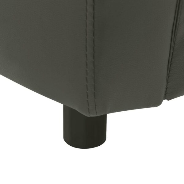 vidaXL Dog Sofa Dark Gray 26.4"x16.1"x15.4" Faux Leather - Image 7
