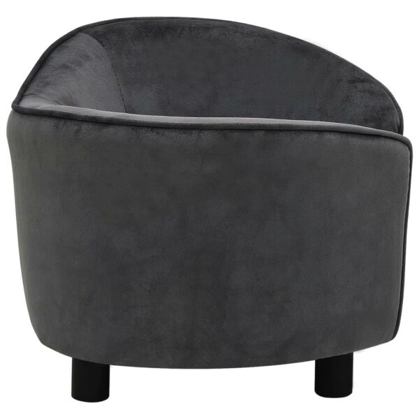 vidaXL Dog Sofa Dark Gray 27.2"x19.3"x15.7" Plush - Image 4