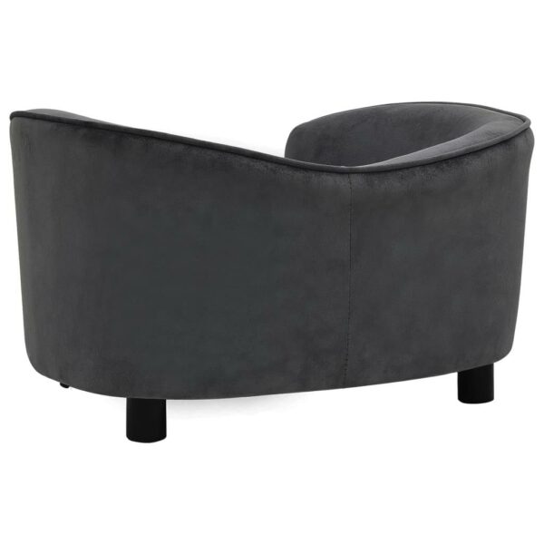 vidaXL Dog Sofa Dark Gray 27.2"x19.3"x15.7" Plush - Image 5