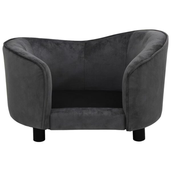 vidaXL Dog Sofa Dark Gray 27.2"x19.3"x15.7" Plush - Image 6