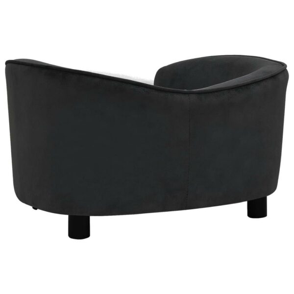vidaXL Dog Sofa Black 27.2"x19.3"x15.7" Plush - Image 5