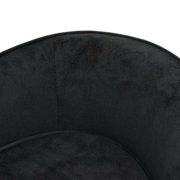 vidaXL Dog Sofa Black 27.2"x19.3"x15.7" Plush - Image 7