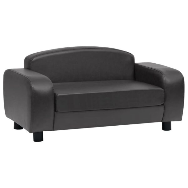 vidaXL Dog Sofa Dark Gray 31.5"x19.7"x15.7" Faux Leather - Image 2