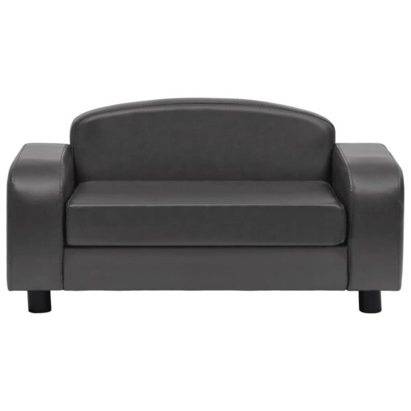 vidaXL Dog Sofa Dark Gray 31.5"x19.7"x15.7" Faux Leather - Image 3