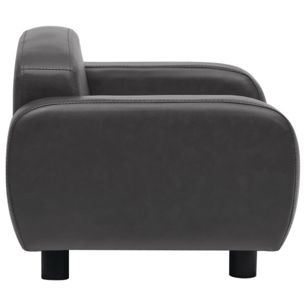 vidaXL Dog Sofa Dark Gray 31.5"x19.7"x15.7" Faux Leather - Image 4