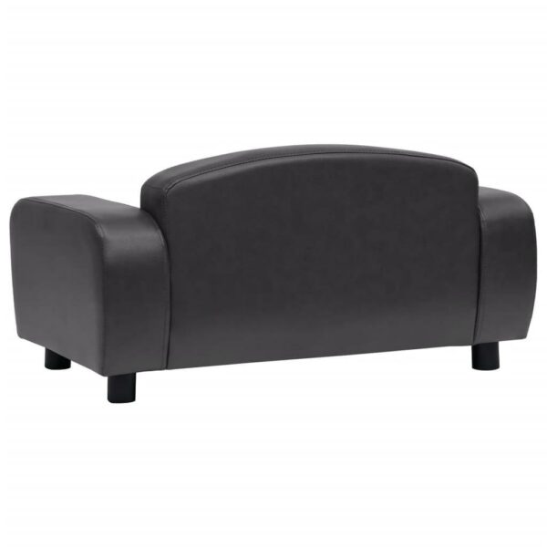 vidaXL Dog Sofa Dark Gray 31.5"x19.7"x15.7" Faux Leather - Image 5