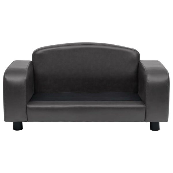 vidaXL Dog Sofa Dark Gray 31.5"x19.7"x15.7" Faux Leather - Image 6