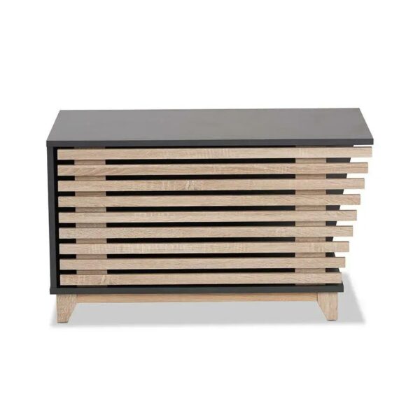 Baxton Studio Eckhart Modern and Contemporary Two-Tone Dark Grey and Oak Finished Wood Cat Litter Box Cover House - Image 3