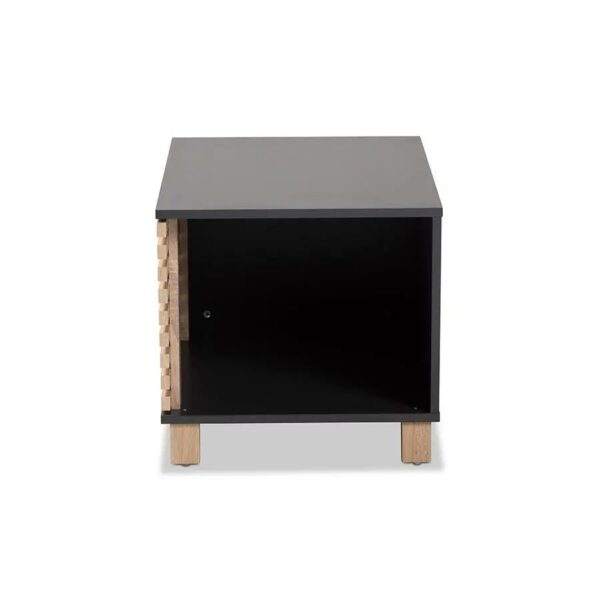 Baxton Studio Eckhart Modern and Contemporary Two-Tone Dark Grey and Oak Finished Wood Cat Litter Box Cover House - Image 4