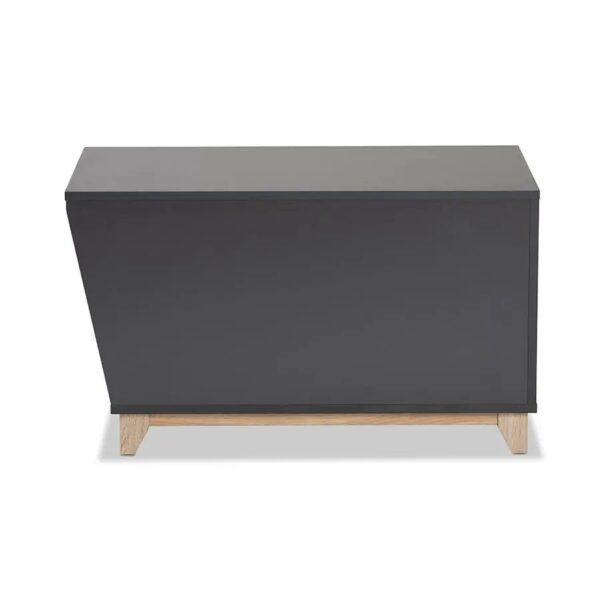 Baxton Studio Eckhart Modern and Contemporary Two-Tone Dark Grey and Oak Finished Wood Cat Litter Box Cover House - Image 5