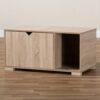 Baxton Studio Jasper Modern and Contemporary Oak Finished 2-Door Wood Cat Litter Box Cover House