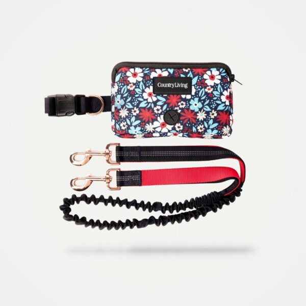 Floral Navy Hands Free Dog Leash - Image 2