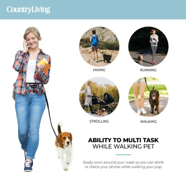 Floral Navy Hands Free Dog Leash - Image 4