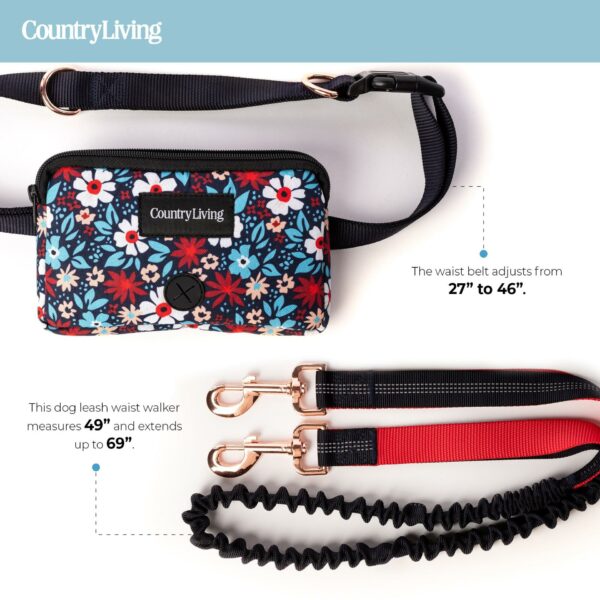 Floral Navy Hands Free Dog Leash - Image 6
