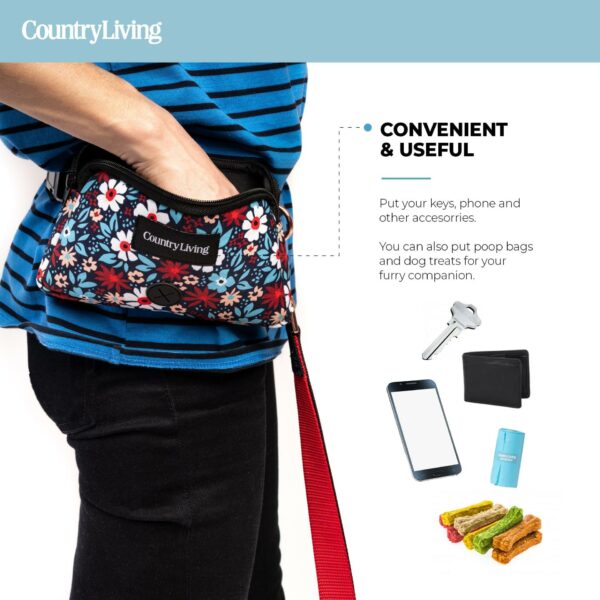 Floral Navy Hands Free Dog Leash - Image 7