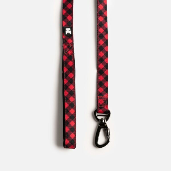 Poplin Dog Leash - Red Plaid - Image 3